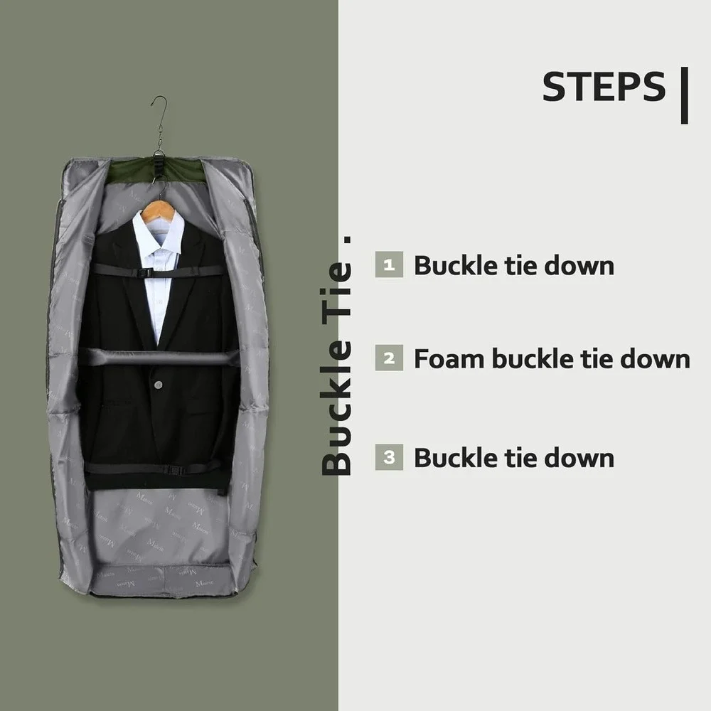 MATEIN Foldable Carry On Large Double Layer Suit‎ Bag Shoulder Strap GREEN